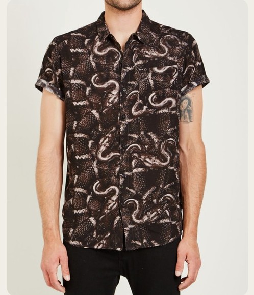 Rolla's Other - Rolla's Beach Boy Snake Print Button Down Shirt Size Medium